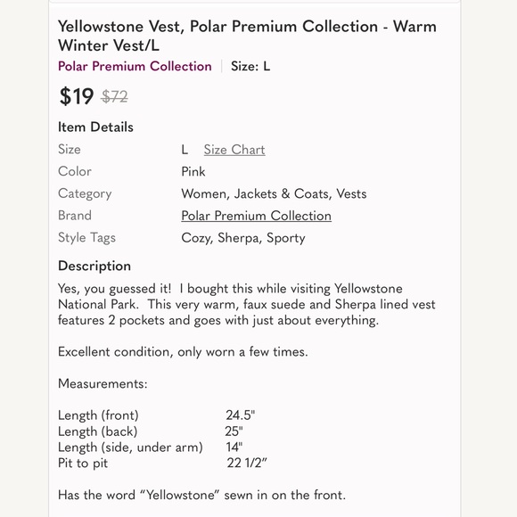Yellowstone Vest, Polar Premium Collection - Warm Winter Vest/L - Picture 10 of 10